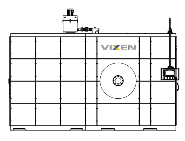 Drawing of a Vixen MWX600 Industrial Parts Washer