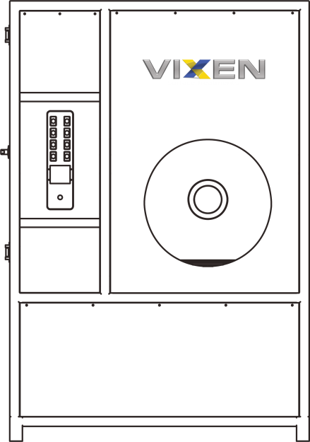 Drawing of a Vixen Duo Industrial Parts Washer